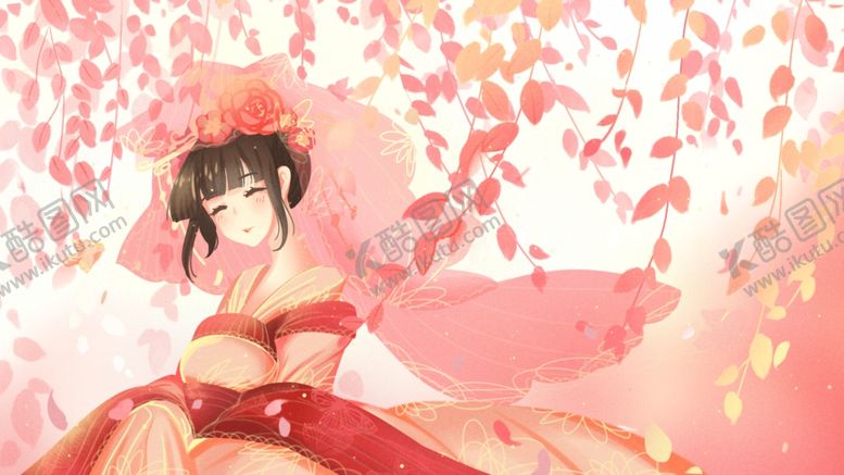 编号：25418505082054433904【酷图网】源文件下载-樱花人物女性国风插画素材