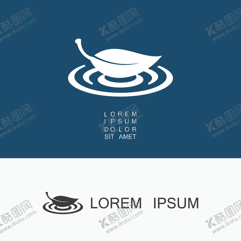 编号：45053706250109016114【酷图网】源文件下载-波纹与叶子图案标志设计