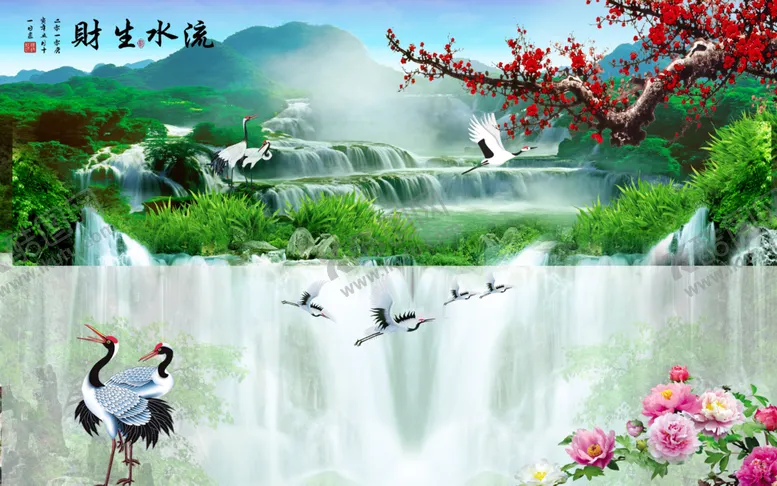 编号：86034906191123594434【酷图网】源文件下载-流水生财山水