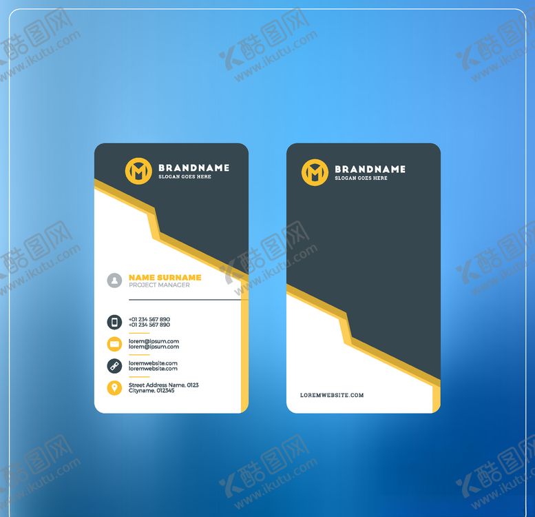 编号：75745610090340194130【酷图网】源文件下载-名片模板炫彩名片蓝色名片简