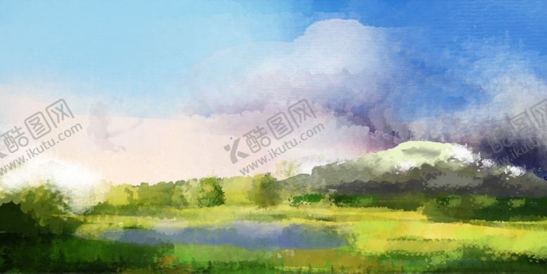 编号：38250803150129511047【酷图网】源文件下载-水彩泼墨油画