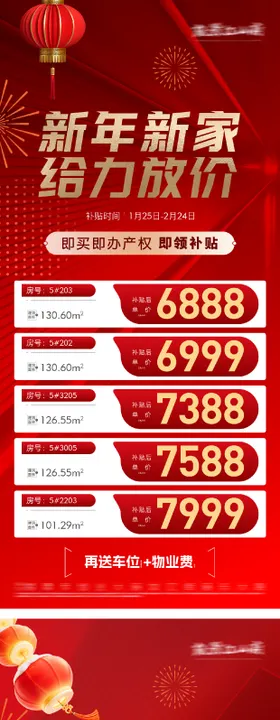 地产新年新家特价房海报