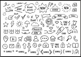 多样手绘风格对话框集合