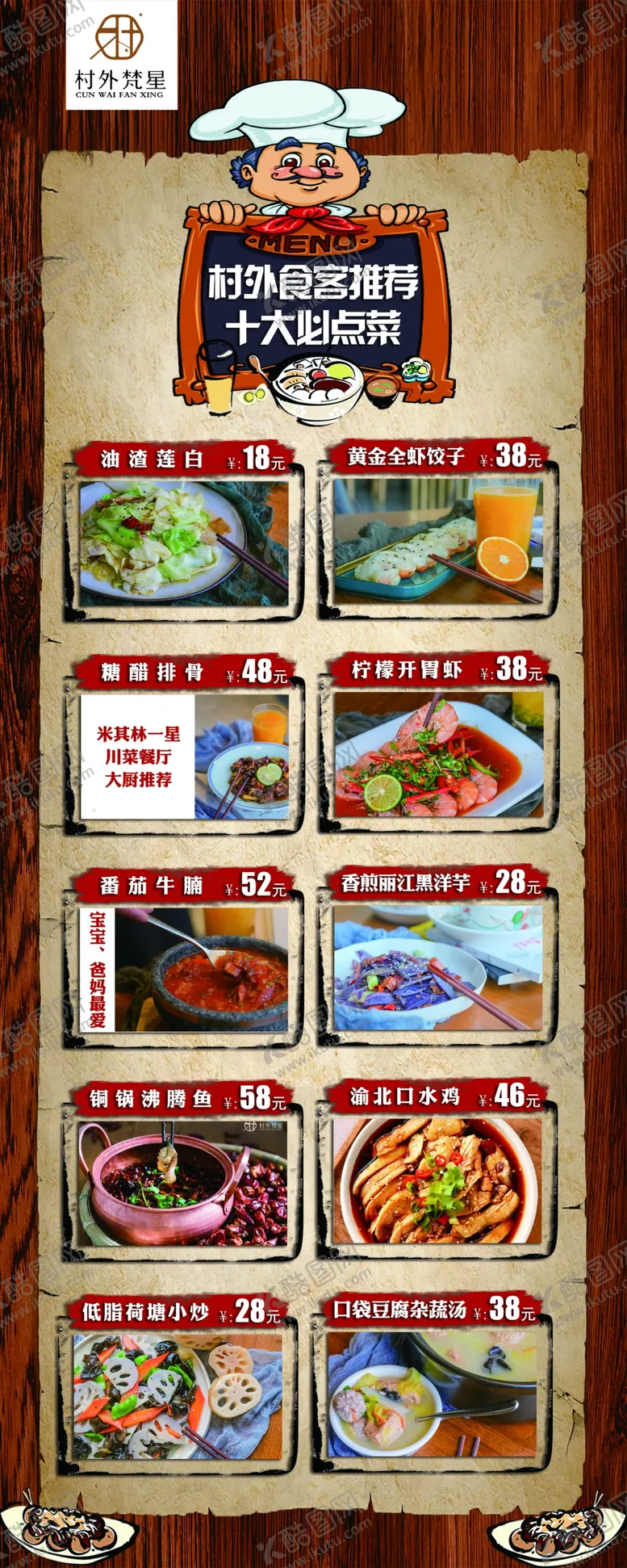 编号：55351906152326457691【酷图网】源文件下载-菜单展板