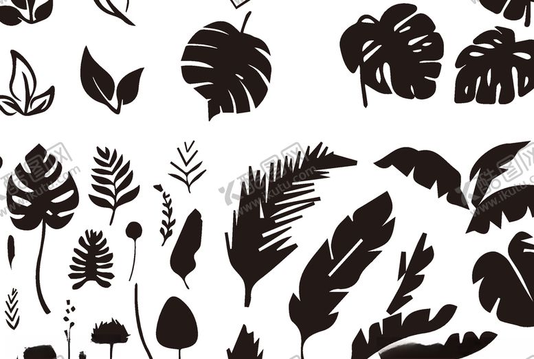 编号：49677406260707299380【酷图网】源文件下载-各种树叶矢量