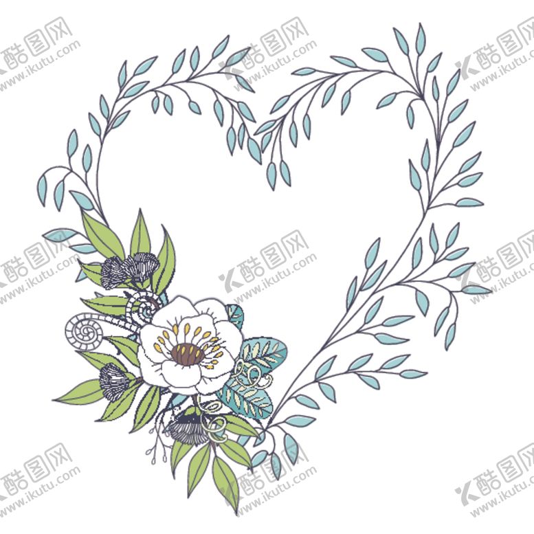 编号：30100407141553378182【酷图网】源文件下载-小清新花朵植物插画