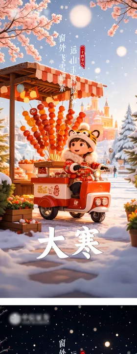 大寒大雪节气系列海报