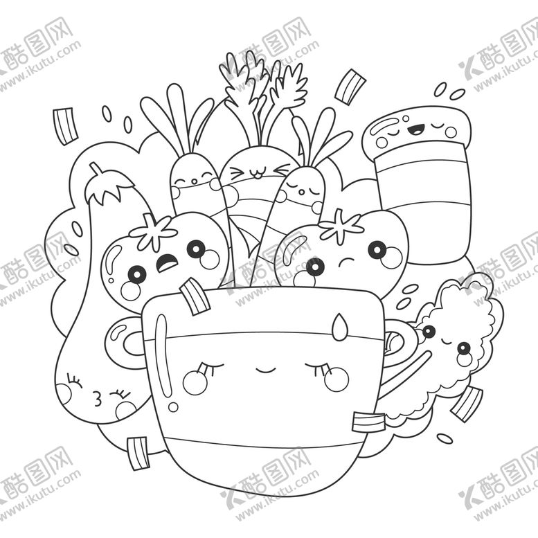 编号：51903810181158407083【酷图网】源文件下载-卡通线稿