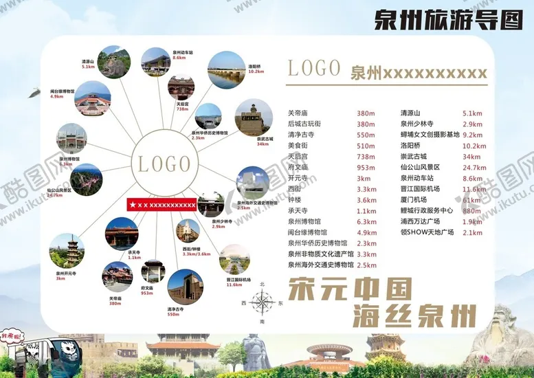 编号：57099906251151455538【酷图网】源文件下载-旅游导图泉州世遗景点