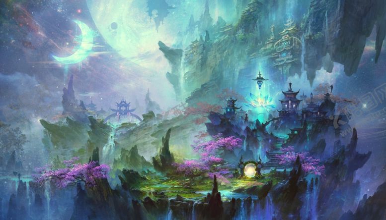 编号：84864810201316277536【酷图网】源文件下载-大气仙侠魔幻场景插画