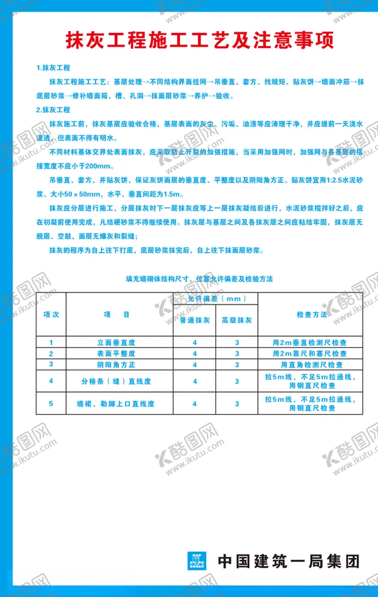 编号：67355806281833095047【酷图网】源文件下载-抹灰工程施工工艺及注意事项