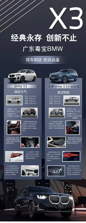 宝马新款旧款车型对比宣传海报