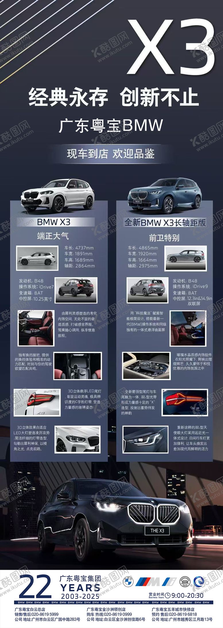 编号：46702505171631559932【酷图网】源文件下载-宝马新款旧款车型对比宣传海报