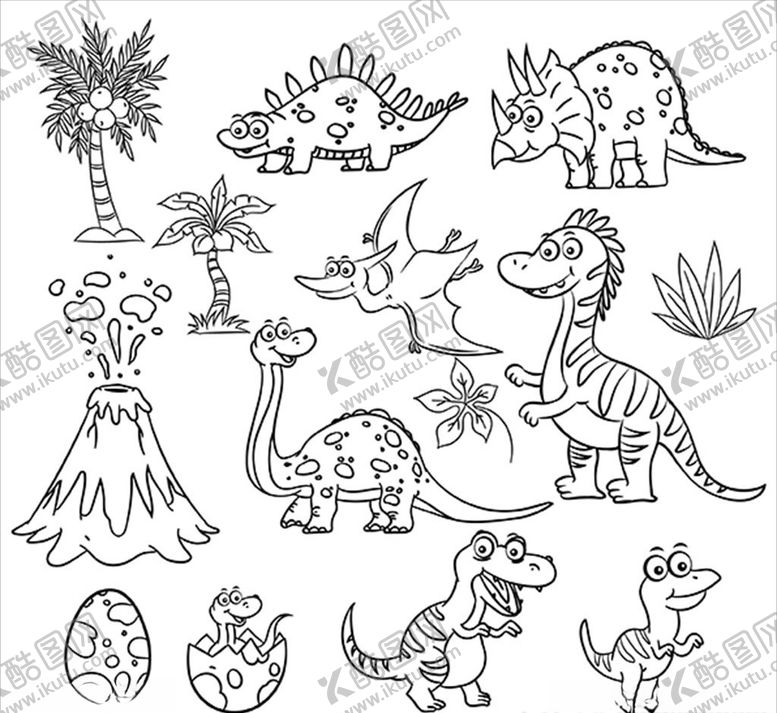 编号：22774210050026474401【酷图网】源文件下载-动物线描画