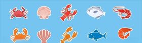 海鲜手绘图标