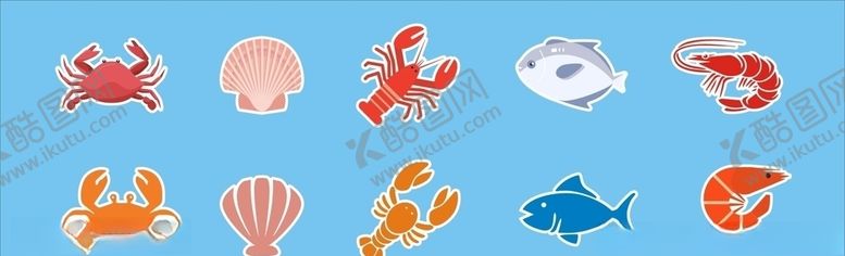 编号：55214810302247163434【酷图网】源文件下载-海鲜手绘图标