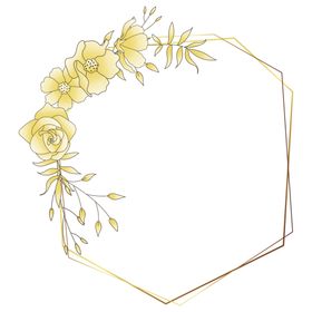 植物金色边框花环png免抠图标题栏留言