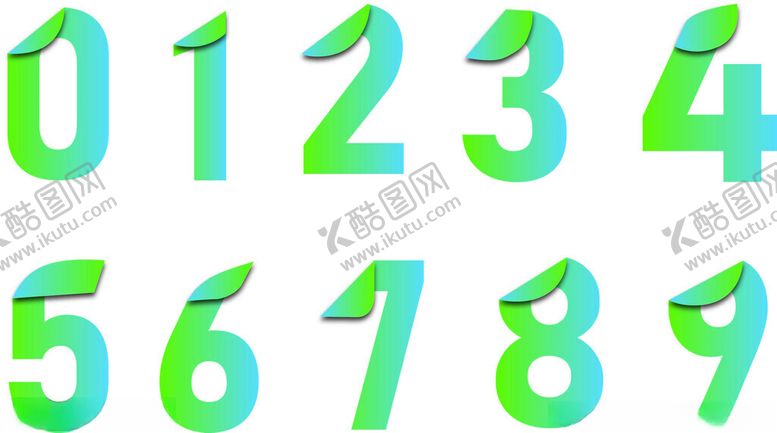 编号：32179402171241146442【酷图网】源文件下载-卷角数字渐变效果