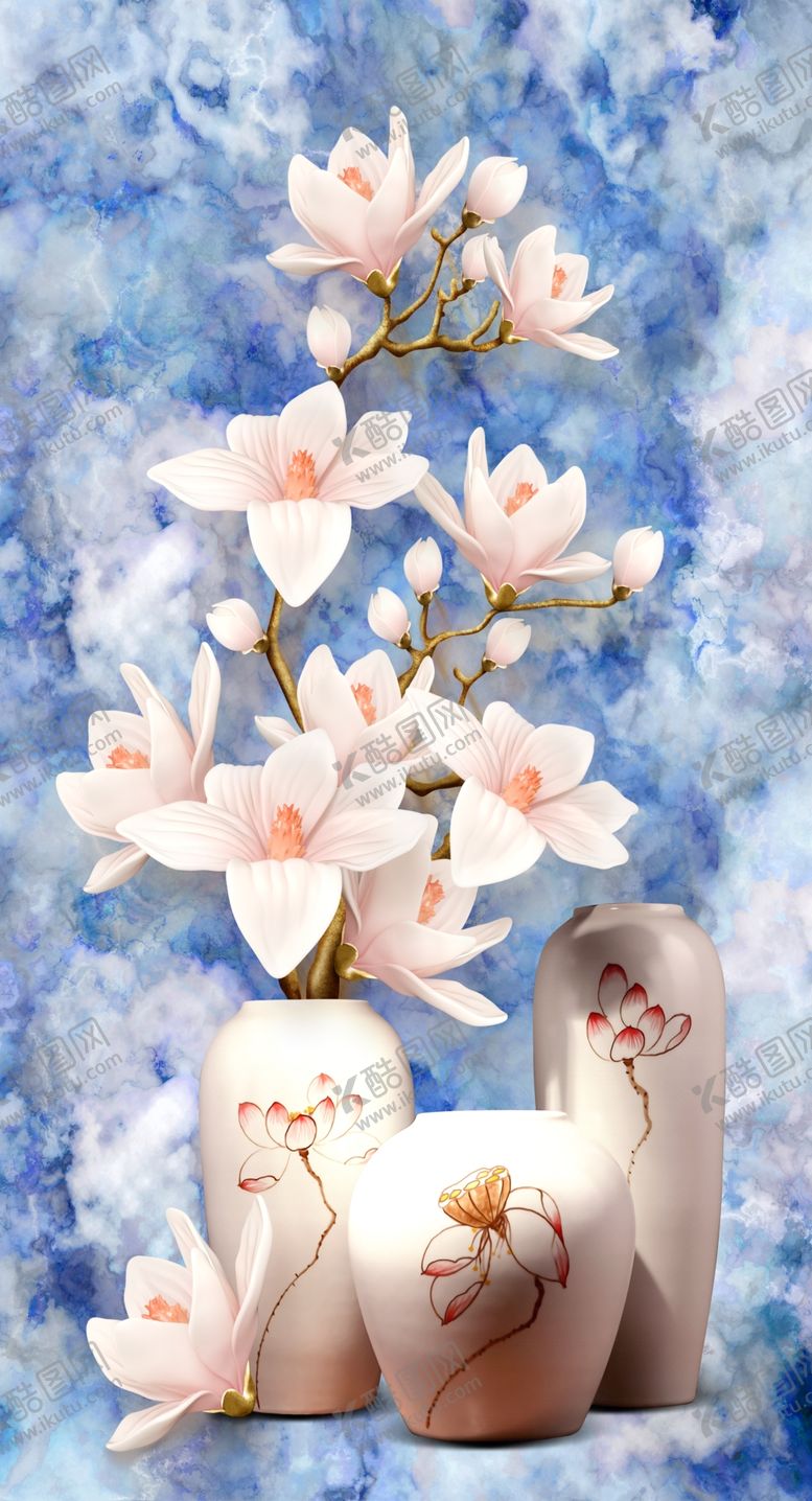 编号：69965809141222373653【酷图网】源文件下载-平安富贵中式花瓶玄关画