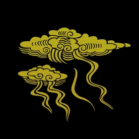 金色祥云造型雕刻纹样中国风小图标