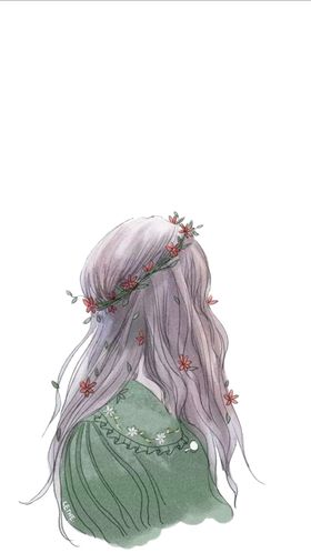 治愈系森系小清新创意海报图片萝莉唯美卡通插画祥云