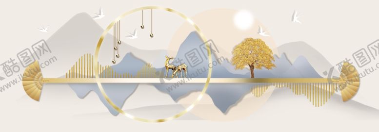 编号：46446204301312219378【酷图网】源文件下载-几何元素构成的现代装饰画