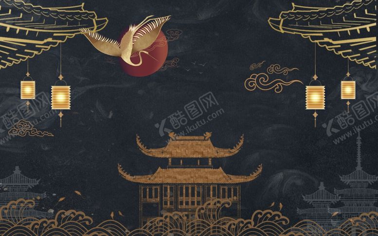 编号：53636209291402235131【酷图网】源文件下载-新中式背景墙