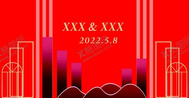 编号：18546901290615134888【酷图网】源文件下载-红色结婚背景图
