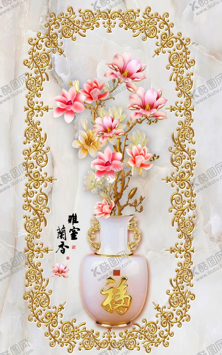 编号：49408309200106357090【酷图网】源文件下载-花开富贵装饰画