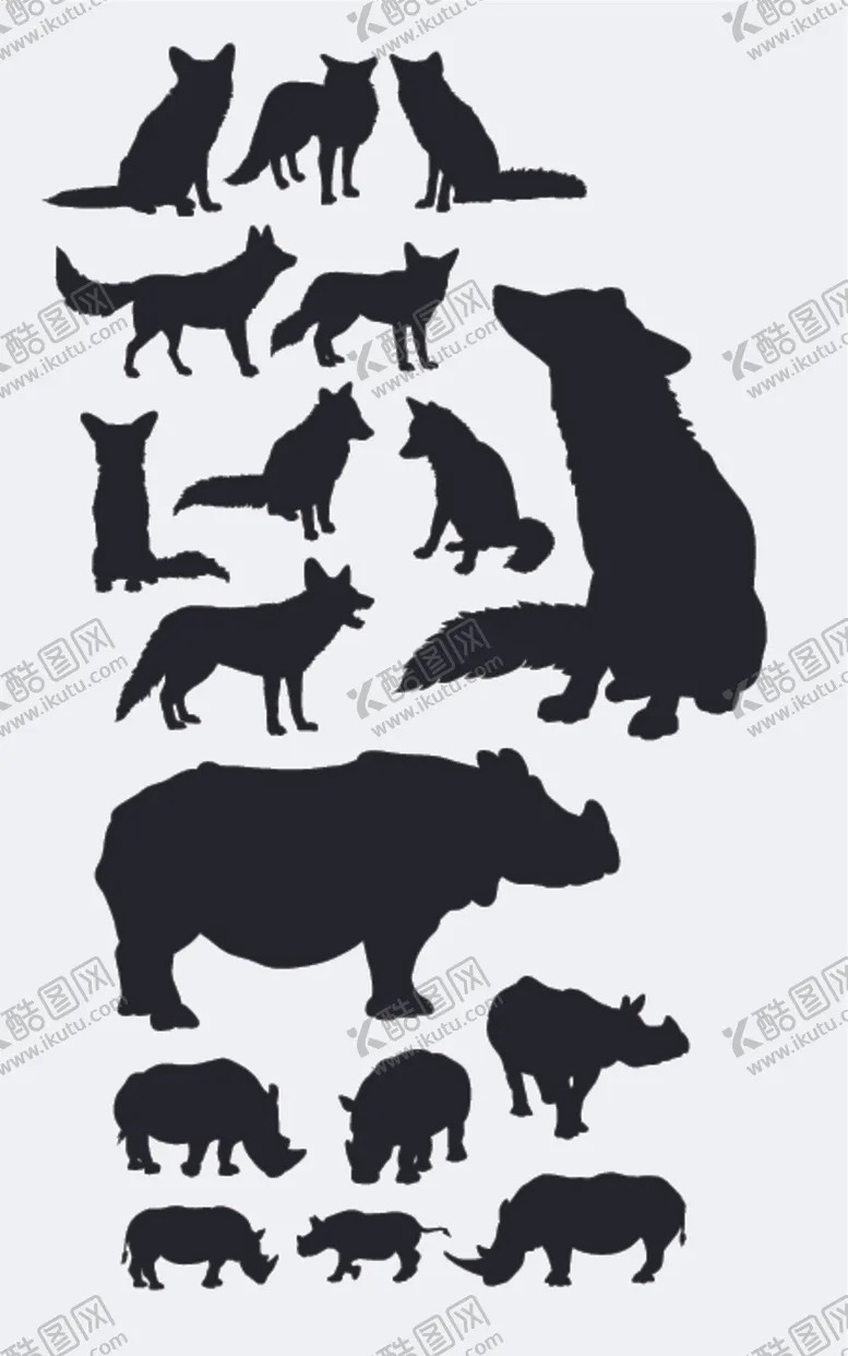 编号：23296909280907209350【酷图网】源文件下载-动物剪影