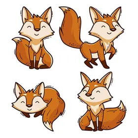 狐狸图案素描海洋动物