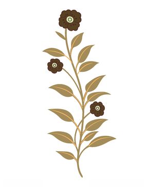 敦煌风格绘画植物花朵