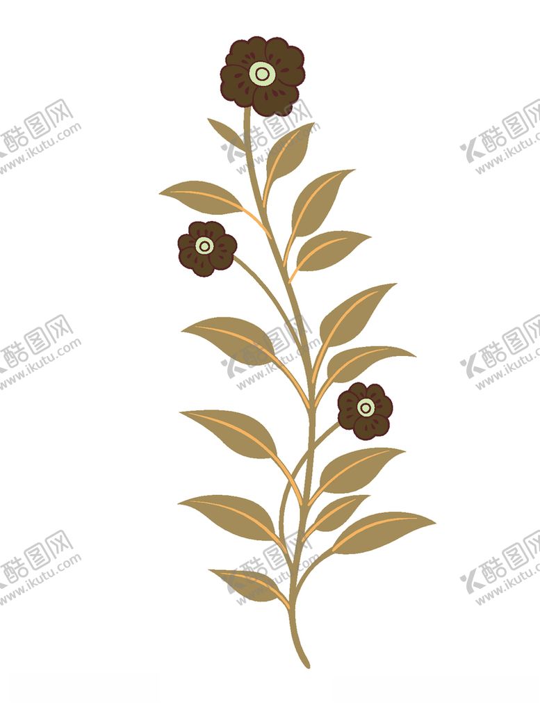 编号：77933211011217042928【酷图网】源文件下载-敦煌风格绘画植物花朵