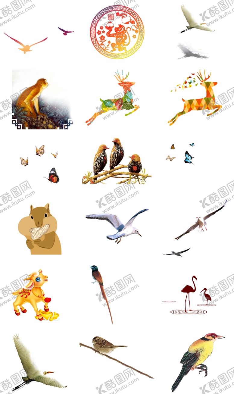 编号：59634209242313046841【酷图网】源文件下载-动物集合