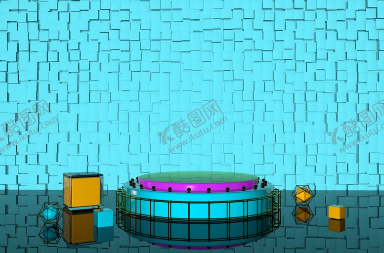 编号：67243210291207514474【酷图网】源文件下载-电商展台小场景舞台产品展