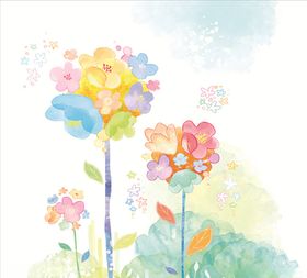 水彩花朵