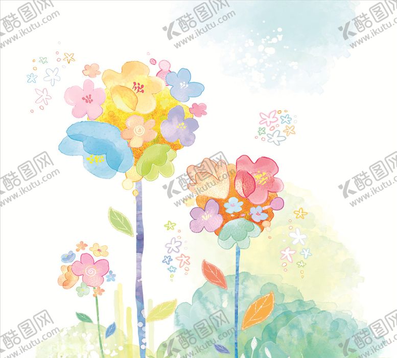 编号：99795209191436343320【酷图网】源文件下载-水彩花朵