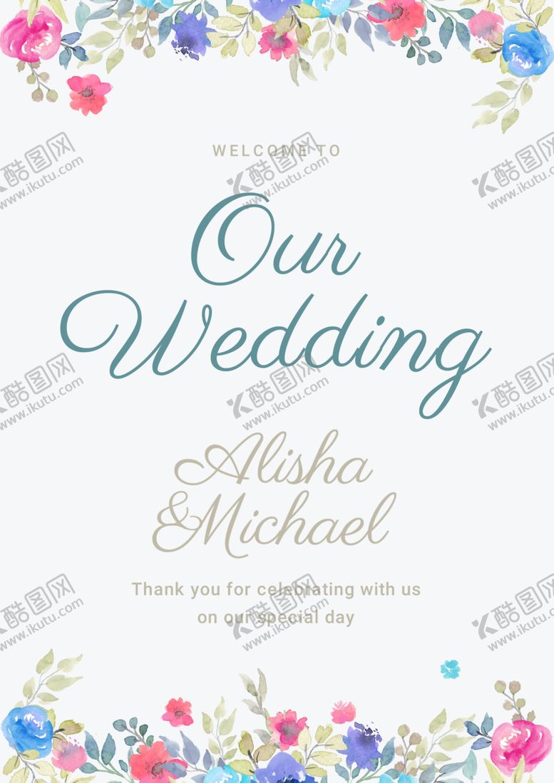 编号：48219109291414031118【酷图网】源文件下载-小清新婚礼邀请函