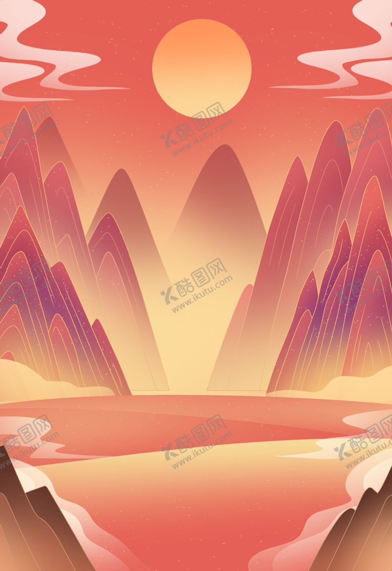 编号：28371409250736407015【酷图网】源文件下载-国潮插画背景
