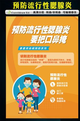 预防流行性腮腺炎海报