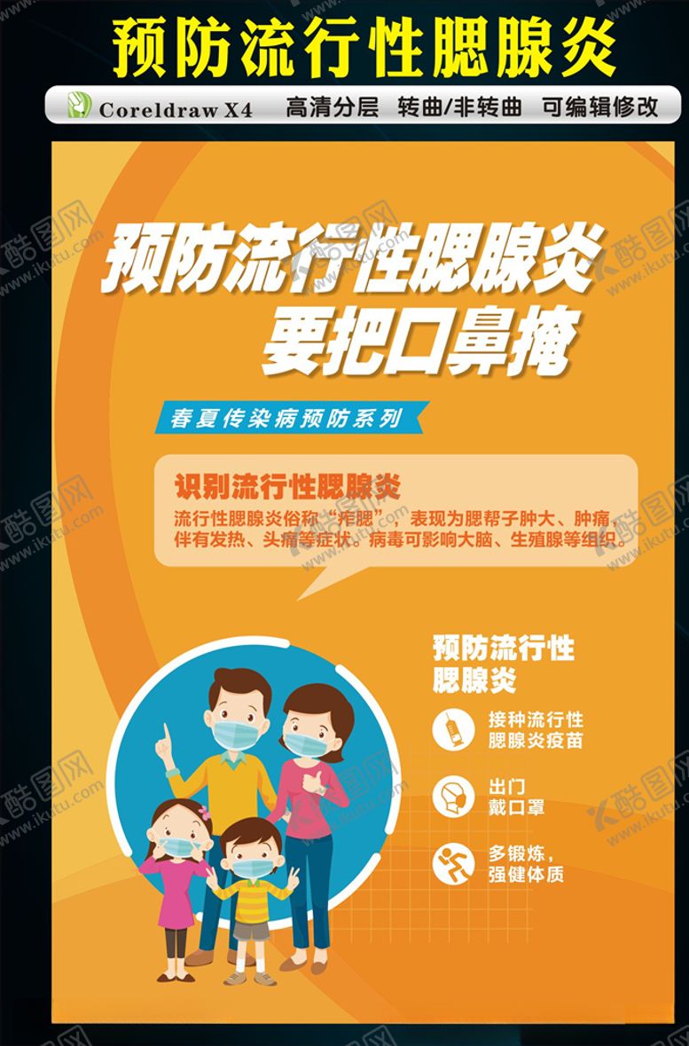 编号：85635009140624168006【酷图网】源文件下载-预防流行性腮腺炎海报