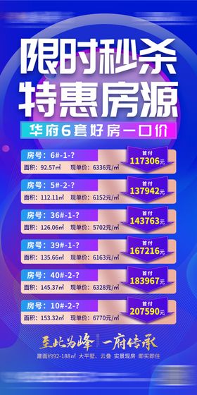 秒杀一口价房地产海报