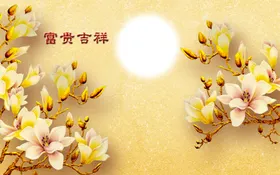 电视背景墙壁画新中式装饰画玄关玄关装饰画