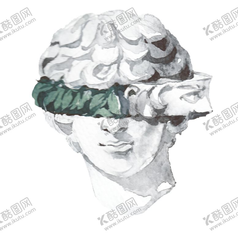 编号：93802205181206587300【酷图网】源文件下载-水彩绘画雕像图案