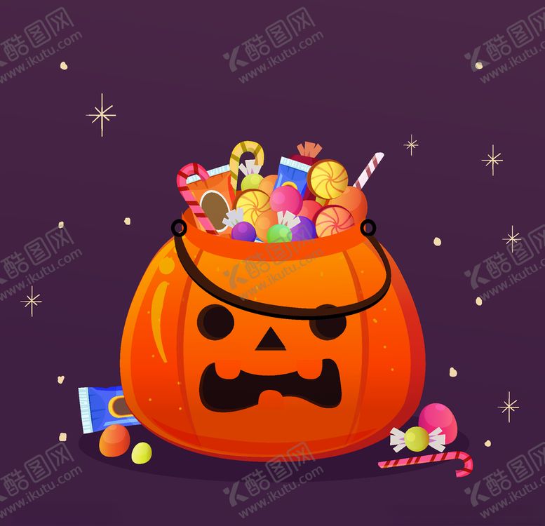 编号：28929909170714357023【酷图网】源文件下载-万圣节糖果篮子