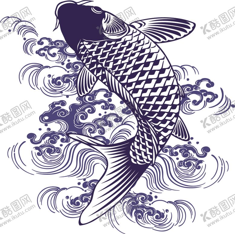 编号：44897510100051173395【酷图网】源文件下载-传统鲤鱼图案