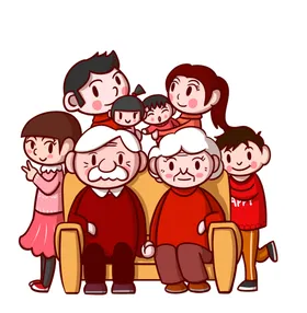新年卡通画人物插贴对联人物手绘过