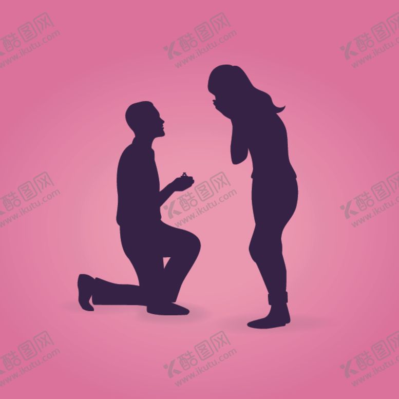编号：23868904300719004897【酷图网】源文件下载-卡通人物求婚