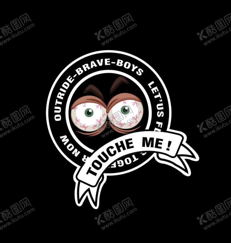 编号：43654209270942092535【酷图网】源文件下载-血丝瞪眼时尚英文圈圈印花图案