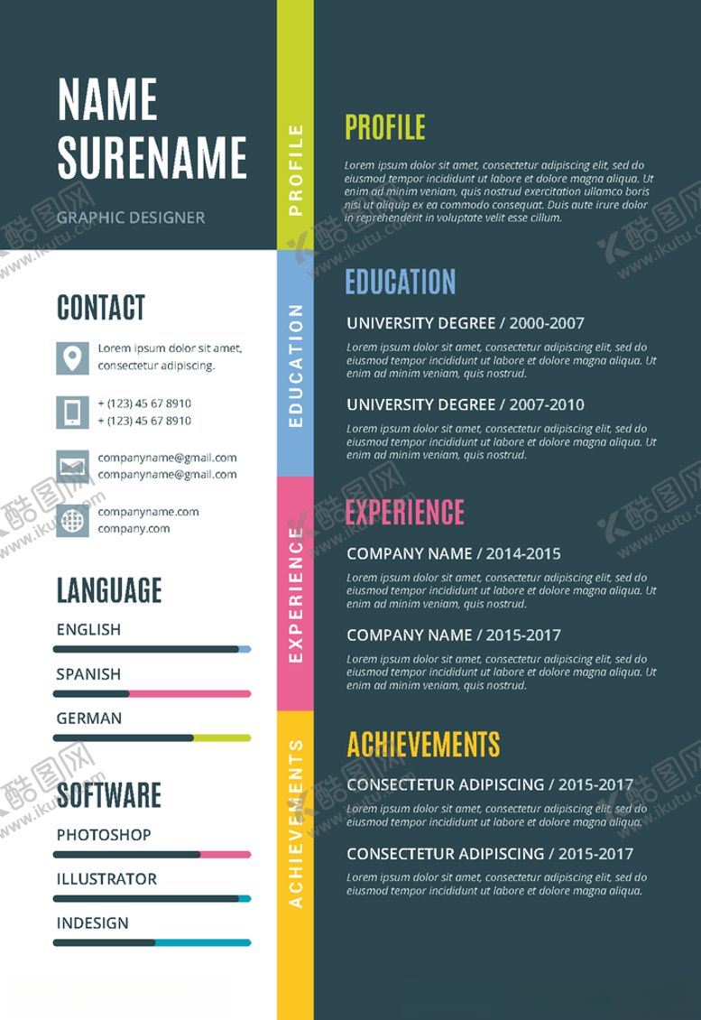 编号：29509109150438219932【酷图网】源文件下载-简历模板